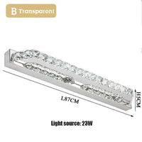 Applique murale LED cristal pour salle de bain et miroir. | Marco Lucetti B 87CM Transparent / Blanc chaud (2700-3500K)