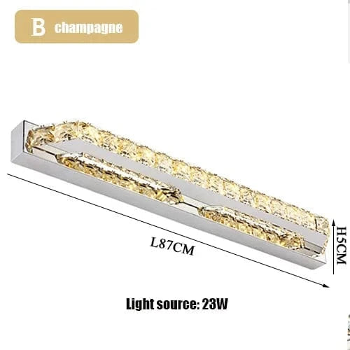 Applique murale LED cristal pour salle de bain et miroir. | Marco Lucetti B 87cmChampagne doré / Blanc chaud (2700-3500K)
