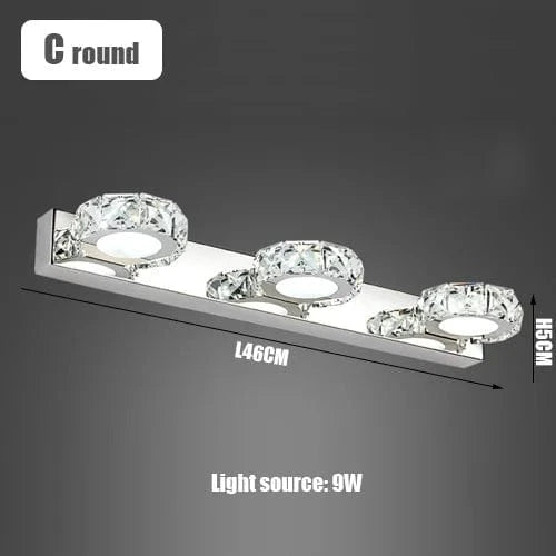 Applique murale LED cristal pour salle de bain et miroir. | Marco Lucetti C rond / Blanc chaud (2700-3500K)