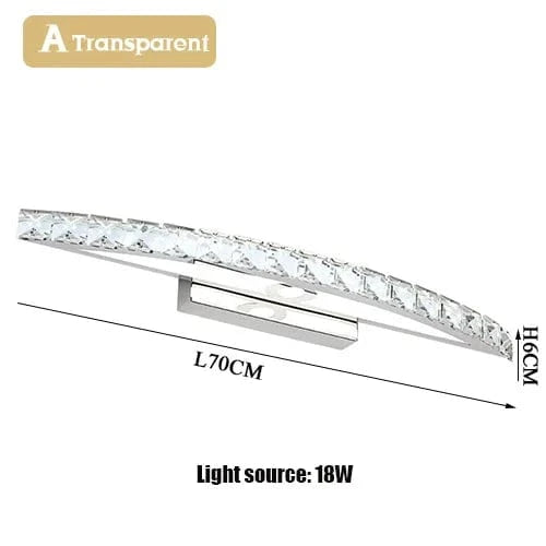 Applique murale LED cristal pour salle de bain et miroir. | Marco Lucetti Un Transparent de 70CM / Blanc chaud (2700-3500K)