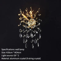 Applique murale LED Crystal Glow | Marco Lucetti Petit 2 feux / 3 changements de couleurs / Corps de lumière argenté