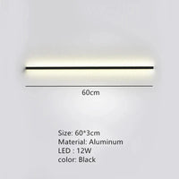 Applique Murale LED Cuboïde Minimaliste en Aluminium avec Télécommande Gradable - Luminex | Marco Lucetti 60cm-Noir / Lumière naturelle