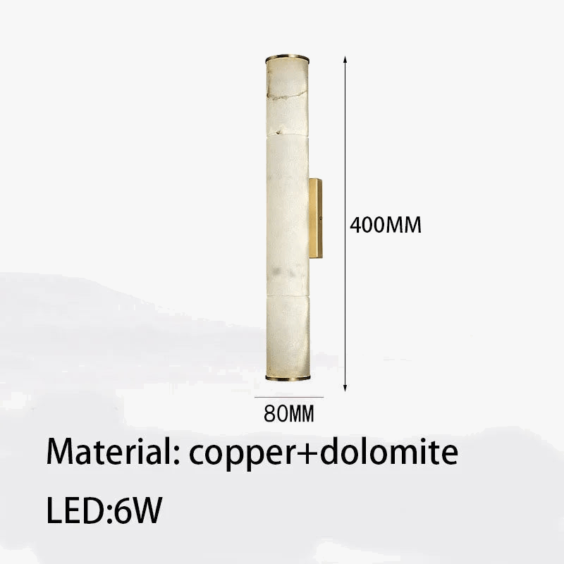 Applique murale LED cylindrique en marbre naturel - Luxe Éclatant | Marco Lucetti