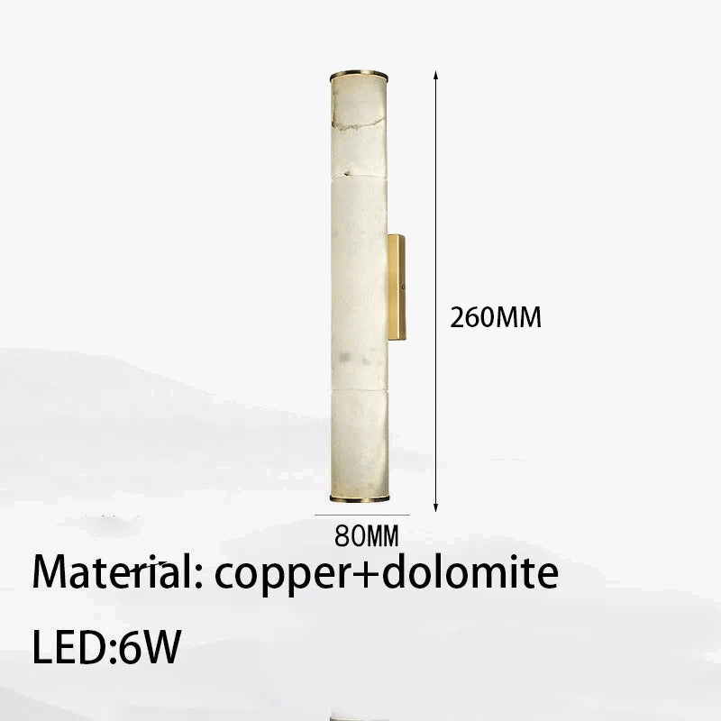 Applique murale LED cylindrique en marbre naturel - Luxe Éclatant | Marco Lucetti