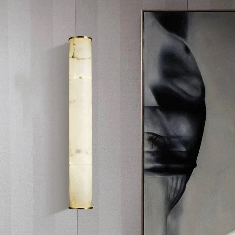Applique murale LED cylindrique en marbre naturel - Luxe Éclatant | Marco Lucetti