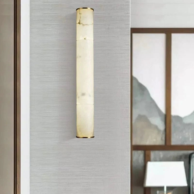 Applique murale LED cylindrique en marbre naturel - Luxe Éclatant | Marco Lucetti