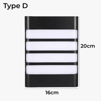 Applique murale LED d'extérieur en plastique/aluminium, étanche IP65 pour porte d'entrée, jardin, patio, terrasse et maison | Marco Lucetti