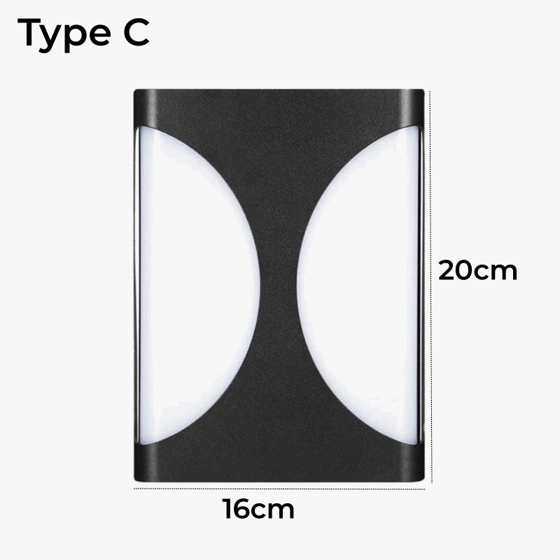 Applique murale LED d'extérieur en plastique/aluminium, étanche IP65 pour porte d'entrée, jardin, patio, terrasse et maison | Marco Lucetti