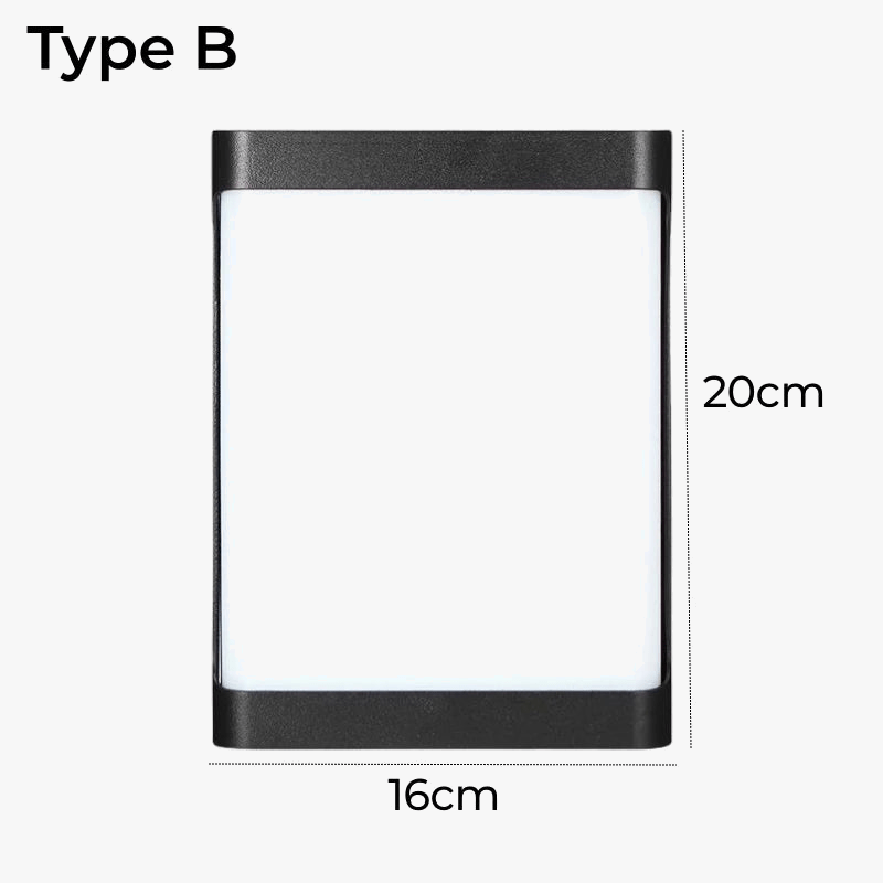 Applique murale LED d'extérieur en plastique/aluminium, étanche IP65 pour porte d'entrée, jardin, patio, terrasse et maison | Marco Lucetti