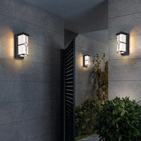 Applique murale LED d'extérieur en plastique/aluminium, étanche IP65 pour porte d'entrée, jardin, patio, terrasse et maison | Marco Lucetti