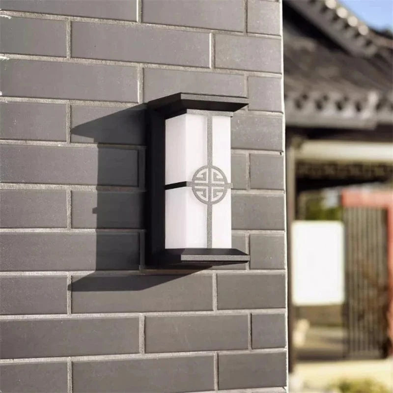 Applique murale LED d'extérieur en plastique/aluminium, étanche IP65 pour porte d'entrée, jardin, patio, terrasse et maison | Marco Lucetti