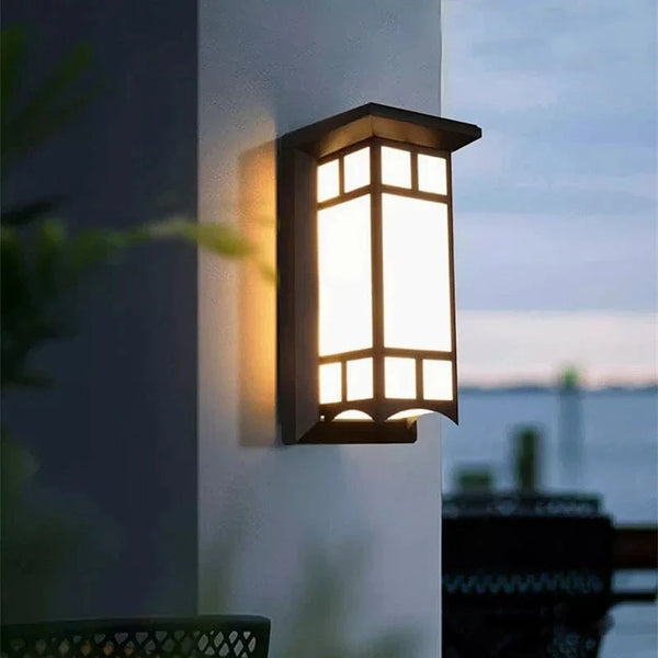 Applique murale LED d'extérieur en plastique/aluminium, étanche IP65 pour porte d'entrée, jardin, patio, terrasse et maison | Marco Lucetti