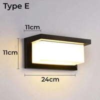 Applique murale LED d'extérieur en plastique/aluminium, étanche IP65 pour porte d'entrée, jardin, patio, terrasse et maison | Marco Lucetti Blanc chaud 3000K / E18W / Coque en plastique