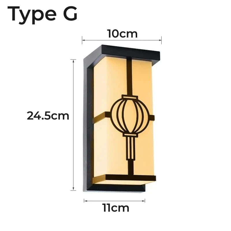 Applique murale LED d'extérieur en plastique/aluminium, étanche IP65 pour porte d'entrée, jardin, patio, terrasse et maison | Marco Lucetti Blanc chaud 3000K / G18W / Coque en plastique