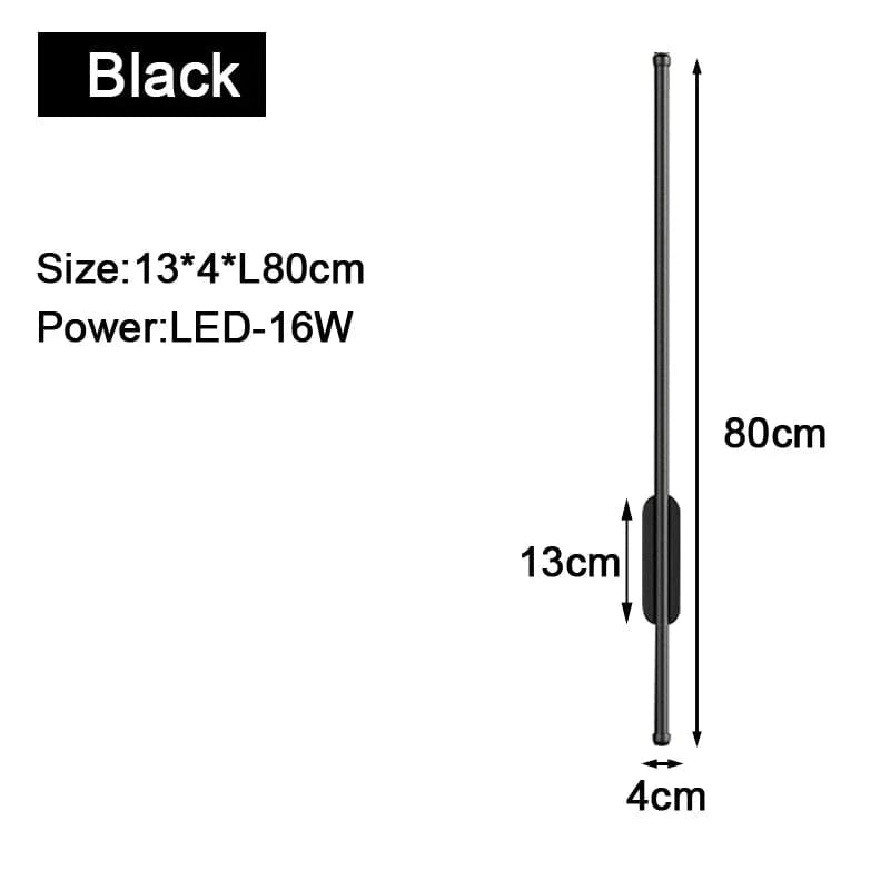 Applique murale LED d'intérieur Gold & Black | Marco Lucetti A Noir 80cm 16w / Blanc chaud