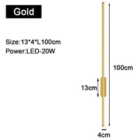 Applique murale LED d'intérieur Gold & Black | Marco Lucetti A Or 100cm 20w / Blanc chaud