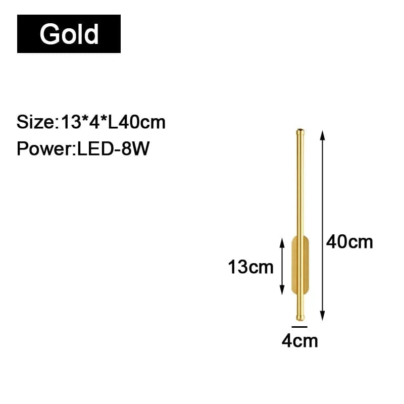 Applique murale LED d'intérieur Gold & Black | Marco Lucetti A Or 40cm 8w / Blanc chaud