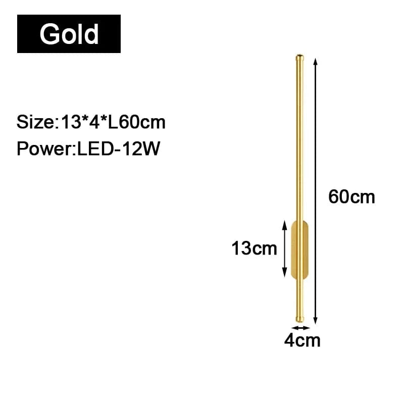 Applique murale LED d'intérieur Gold & Black | Marco Lucetti A Or 60cm 12w / Blanc chaud