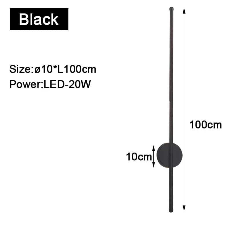 Applique murale LED d'intérieur Gold & Black | Marco Lucetti B Noir 100cm 20w / Blanc chaud