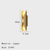 Applique murale LED de haute qualité en cuivre - Style Moderne | Marco Lucetti Or / Lumière blanche 5000K