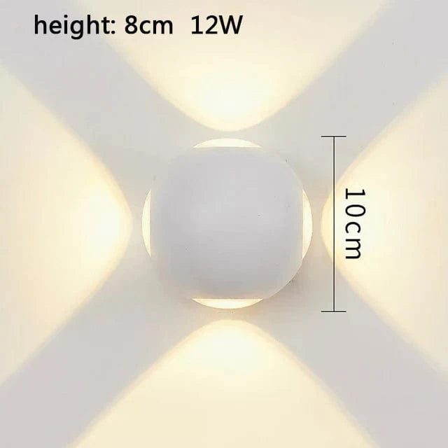 Applique murale LED de jardin étanche - Design 4 côtés | Marco Lucetti Blanc / Rouge