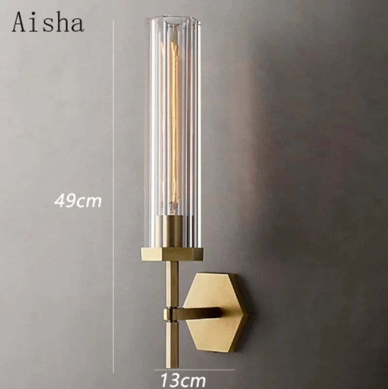 Applique murale LED de luxe américaine "Éclat Cristal" en métal doré | Marco Lucetti