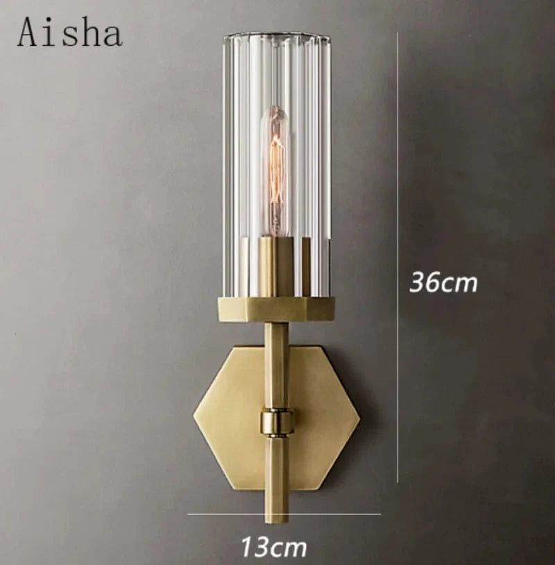 Applique murale LED de luxe américaine "Éclat Cristal" en métal doré | Marco Lucetti