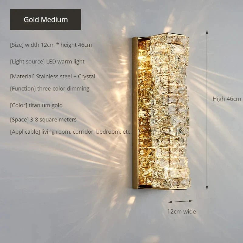 Applique Murale LED de Luxe en Cristal K9 Moderne | Marco Lucetti