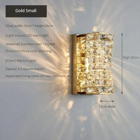 Applique Murale LED de Luxe en Cristal K9 Moderne | Marco Lucetti 26cm-or / 3 couleurs modifiables