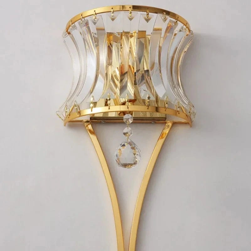 Applique murale LED de luxe en cristal noir et doré | Marco Lucetti