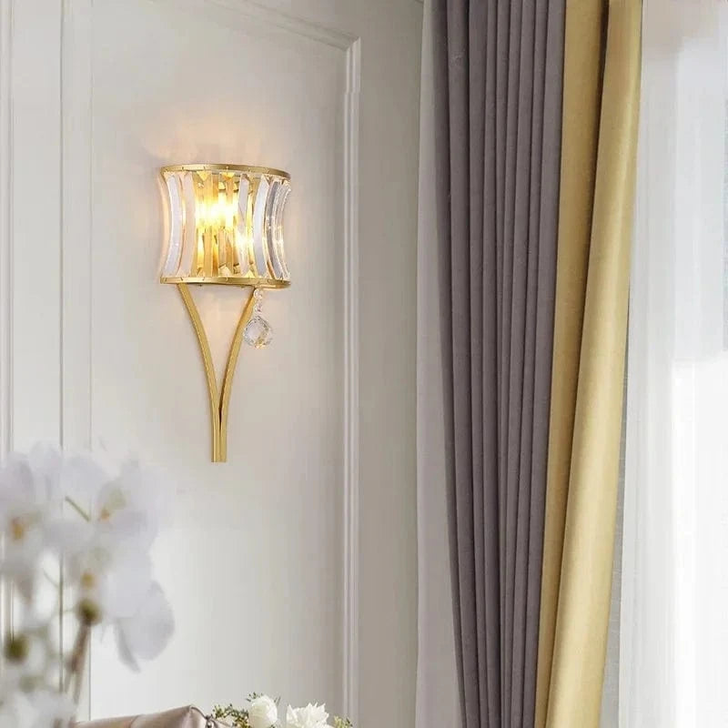 Applique murale LED de luxe en cristal noir et doré | Marco Lucetti