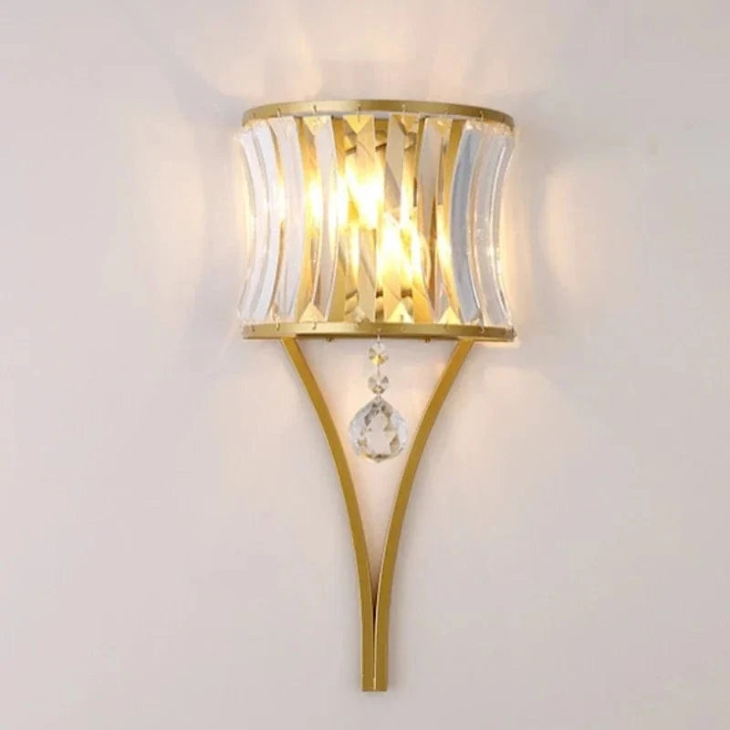 Applique murale LED de luxe en cristal noir et doré | Marco Lucetti