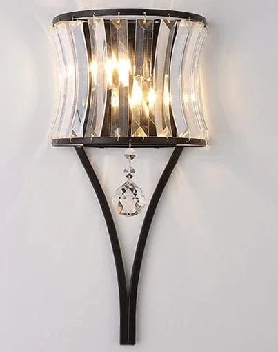 Applique murale LED de luxe en cristal noir et doré | Marco Lucetti Noir / Lumière chaude