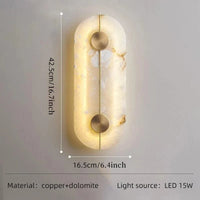 Applique Murale LED de Luxe en Marbre et Cuivre Doré | Marco Lucetti L16,5H42,5cm or