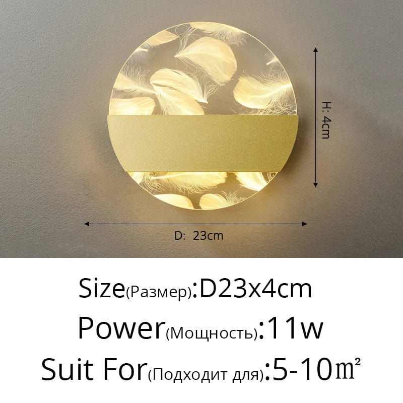 Applique Murale LED de Luxe en Plumes Minimaliste & Moderne | Marco Lucetti