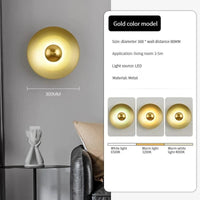 Applique Murale LED de Luxe Ronde pour une Décoration Moderne de Luxe Intérieure. | Marco Lucetti Or / Lumière tricolore