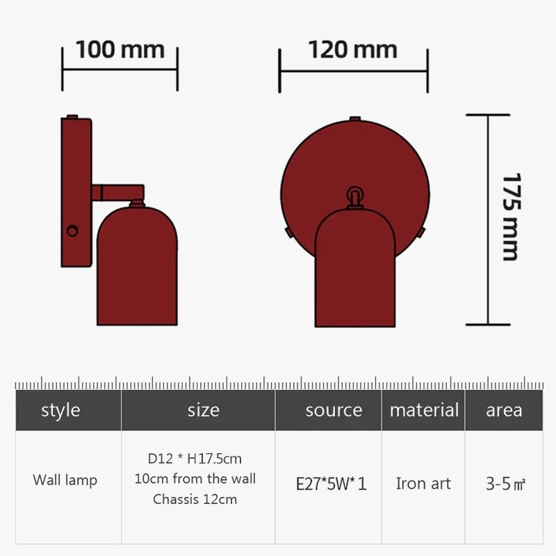 Applique Murale LED de Style Nordique Minimaliste et Rotatif Unique | Marco Lucetti