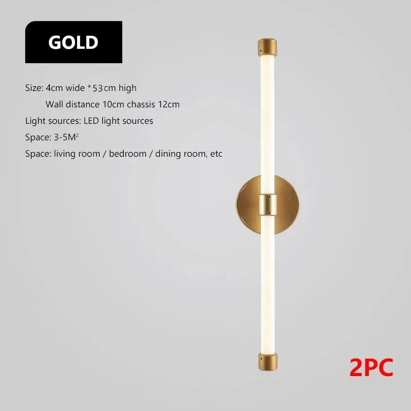 Applique murale LED de style postmoderne | Marco Lucetti Or-2pc / Blanc froid / 10W