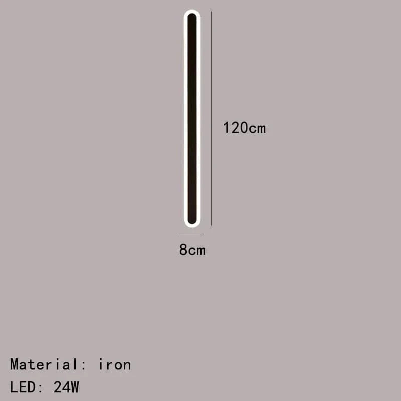 Applique Murale LED Décorative en Aluminium Acrylique - Polyvalente et Élégante | Marco Lucetti 120cm-Noir / Lumière chaude