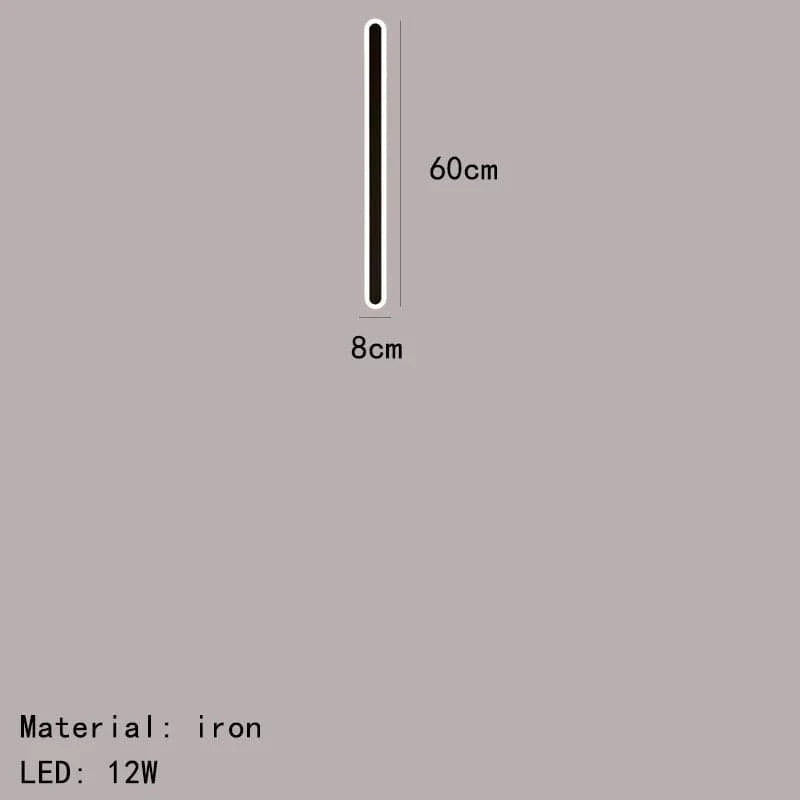 Applique Murale LED Décorative en Aluminium Acrylique - Polyvalente et Élégante | Marco Lucetti 60cm-Noir / Intensité variable