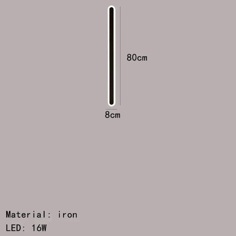 Applique Murale LED Décorative en Aluminium Acrylique - Polyvalente et Élégante | Marco Lucetti 80cm-Noir / Intensité variable