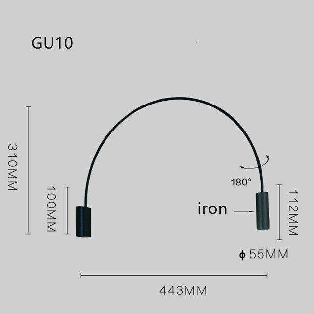 Applique murale LED demi-cercle noir | Marco Lucetti A