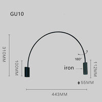 Applique murale LED demi-cercle noir | Marco Lucetti A