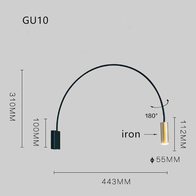 Applique murale LED demi-cercle noir | Marco Lucetti B