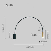 Applique murale LED demi-cercle noir | Marco Lucetti B