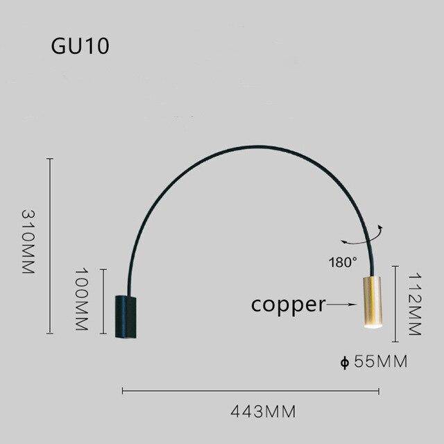 Applique murale LED demi-cercle noir | Marco Lucetti C