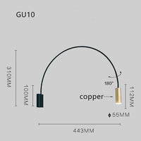 Applique murale LED demi-cercle noir | Marco Lucetti C