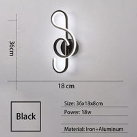 Applique murale LED design Atticus. | Marco Lucetti A - Noir / Chaude