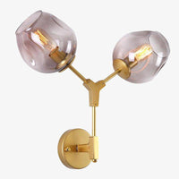 Applique murale LED design avec abat-jours en verre trempé | Marco Lucetti Doré / Ambré