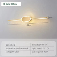 Applique murale LED design avec miroir tendance | Marco Lucetti LWL040 B 80cm / Blanc froid